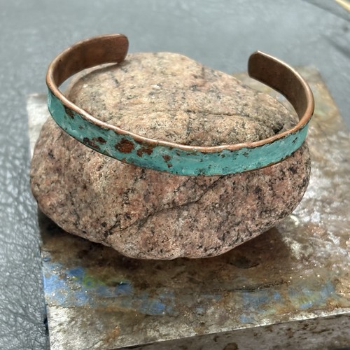 Bracciale rame blu verdigris - blu,